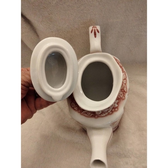 Godinger Porcelain Pear Pink White Teapot - Picture 5 of 7